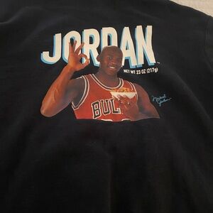 Jordan Black Hoodie with Blue Logo medium